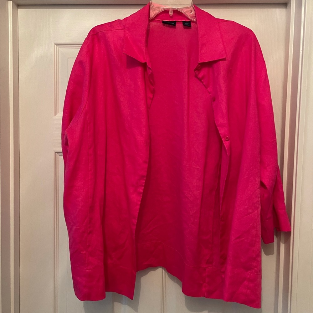 Westbound Woman Essentials, size 18W, pink, buttons up front